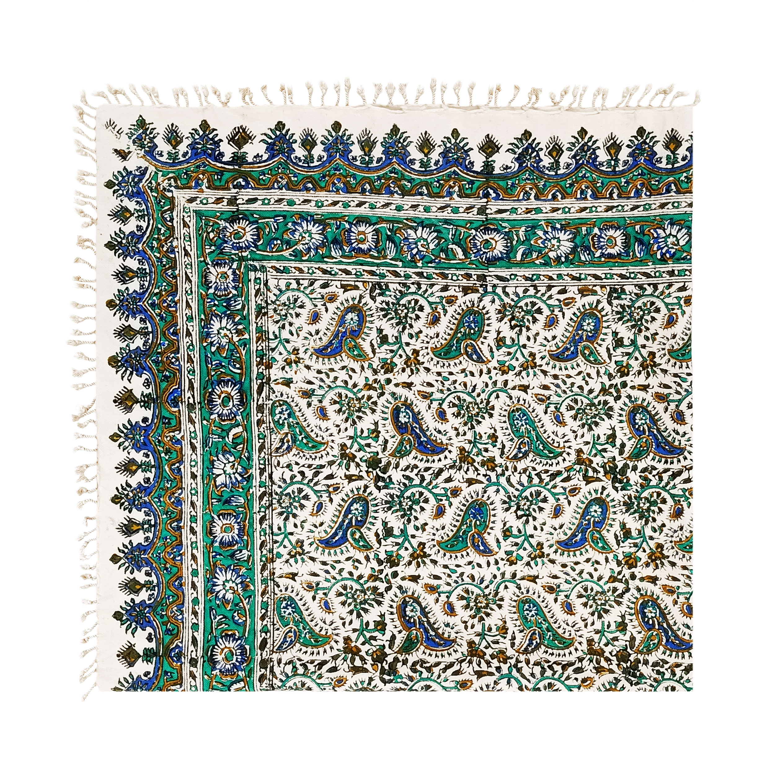 سفره قلمکار 4 نفره سلسله ای سبز2