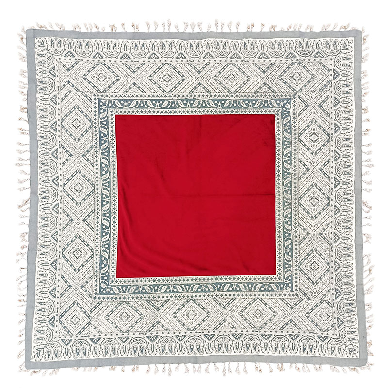 سفره قلمکاری مخمل مدل سنتی طرح زرشکی